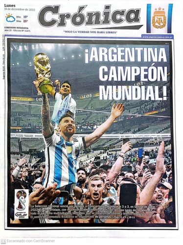 Mirá las tapas de los diarios Argentina Campeón Mundial 2022
